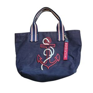 Tommy Hilfiger Tote Bag Nautical Anchor Canvas Coastal